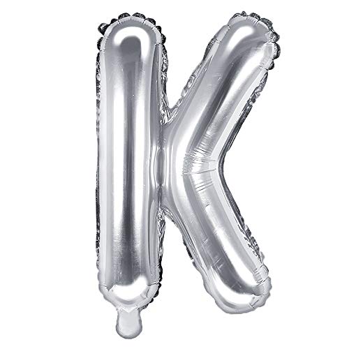 Folienballon Buchstabe K Höhe 35 cm Silber Partyballon von DekoHaus