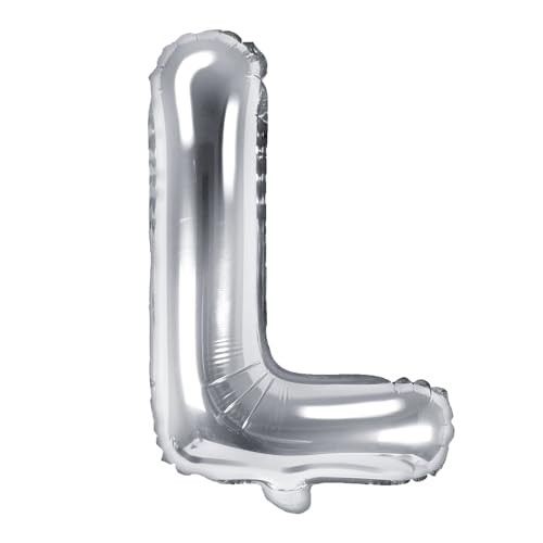 Folienballon Buchstabe L Höhe 35 cm Silber Partyballon von DekoHaus