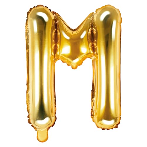 Folienballon Buchstabe M Höhe 35 cm Gold Partyballon von DekoHaus