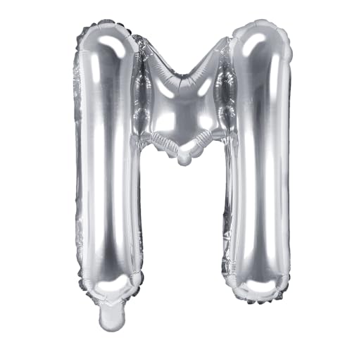 Folienballon Buchstabe M Höhe 35 cm Silber Partyballon von DekoHaus