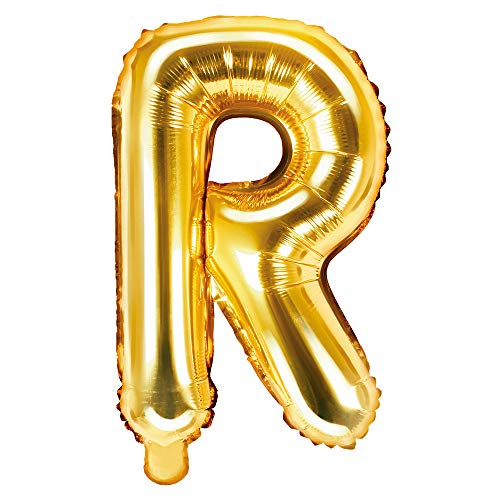 Folienballon Buchstabe R Höhe 35 cm Gold Partyballon von DekoHaus