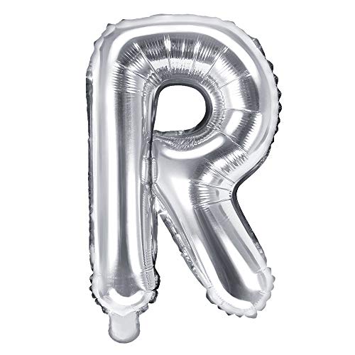 Folienballon Buchstabe R Höhe 35 cm Silber Partyballon von DekoHaus