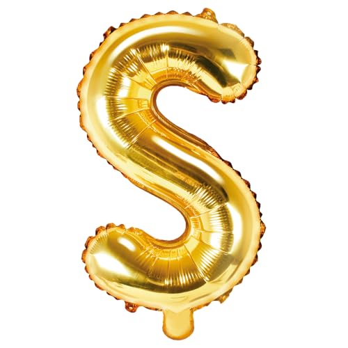 Folienballon Buchstabe S Höhe 35 cm Gold Partyballon von DekoHaus