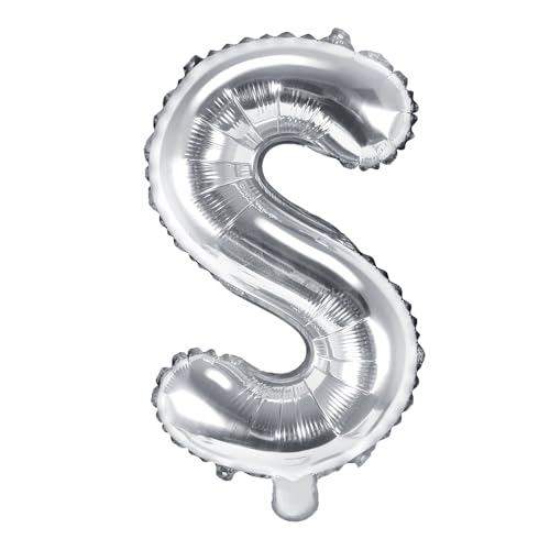 Folienballon Buchstabe S Höhe 35 cm Silber Partyballon von DekoHaus