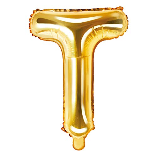 Folienballon Buchstabe T Höhe 35 cm Gold Partyballon von DekoHaus