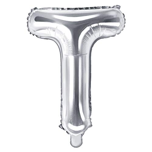 Folienballon Buchstabe T Höhe 35 cm Silber Partyballon von DekoHaus