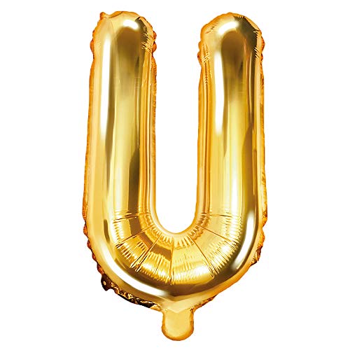 Folienballon Buchstabe U Höhe 35 cm Gold Partyballon von DekoHaus