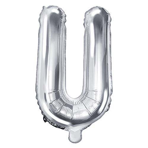Folienballon Buchstabe U Höhe 35 cm Silber Partyballon von DekoHaus
