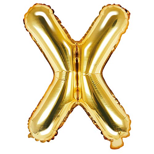 Folienballon Buchstabe X Höhe 35 cm Gold Partyballon von DekoHaus