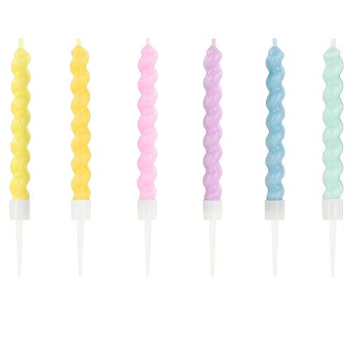 DekoHaus Geburtstagskerzen Spiralkerzen 6 Stück – Pastell Kerzen bunt 8,5 cm mit Halter, Tortendeko Geburtstag Party Kuchen Deko DekoHaus Geburtstagskerzen Spiralkerzen 6 Stück – Pastell Kerzen bunt 8,5 cm mit Halter, Tortendeko Geburtstag Party Kuchen Deko von DekoHaus