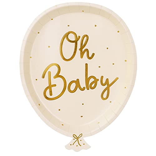 DekoHaus Pappteller Luftballons mit der Aufschrift Oh Baby (1 Packung / 6 Stk.) von DekoHaus