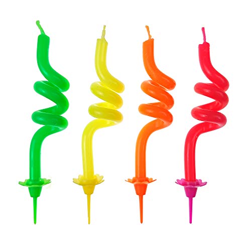 DekoHaus Twisted Geburtstagskerzen, Farbmischung, 4 Stück, 8cm von DekoHaus