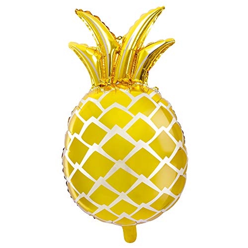 DekoHaus Folienballon Ananas in Metallisches Gold 38 x 63 cm Luftballon Deko von DekoHaus