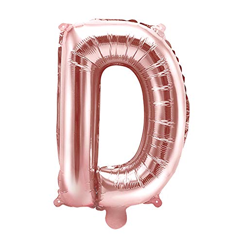 Folienballon Buchstabe D in Roségold Höhe 35cm Partyzubehör von DekoHaus