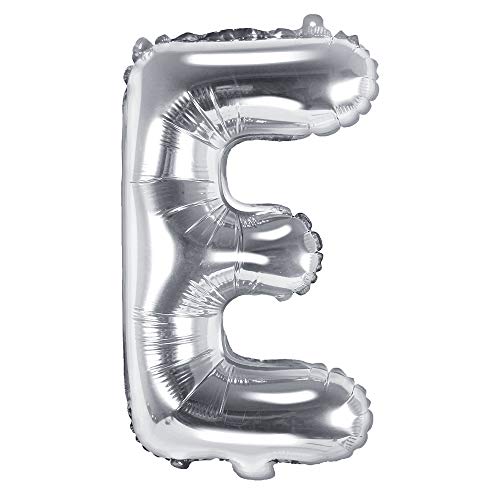 Folienballon Buchstabe E Höhe 35 cm Silber Partyballon von DekoHaus