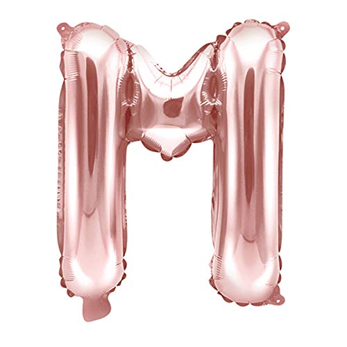 Folienballon Buchstabe M in Roségold Höhe 35cm Partyzubehör von DekoHaus