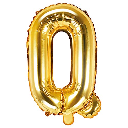 Folienballon Buchstabe Q Höhe 35 cm Gold Partyballon von DekoHaus