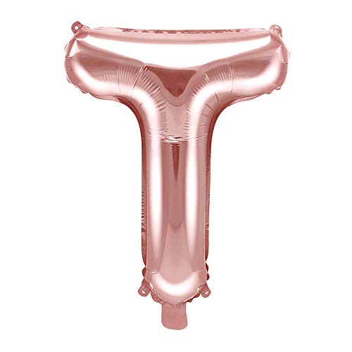 Folienballon Buchstabe T in Roségold Höhe 35cm Partyzubehör von DekoHaus