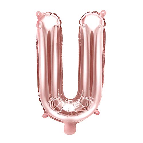 Folienballon Buchstabe U in Roségold Höhe 35cm Partyzubehör von DekoHaus