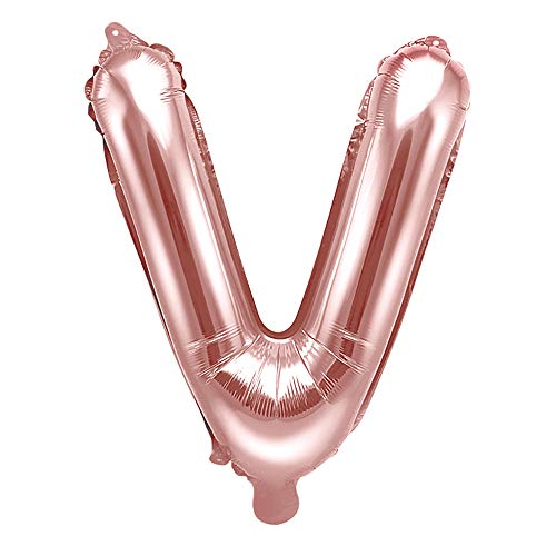 Folienballon Buchstabe V in Roségold Höhe 35cm Partyzubehör von DekoHaus