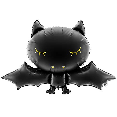 DekoHaus Folienballon Fledermaus Schwarz mit Golddruck 80 x 52 cm – Halloween Ballon Party Deko Helium & Luft, wiederverwendbar von DekoHaus