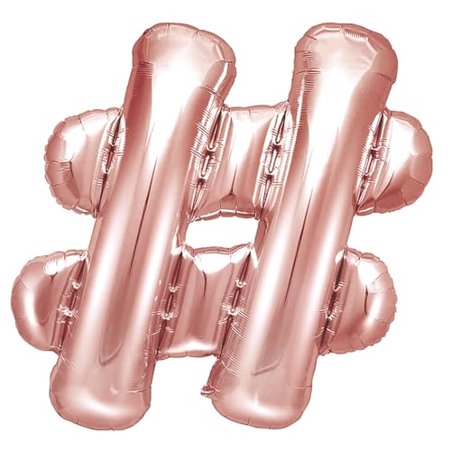 Folienballon Schild # in Roségold Höhe 35cm Partyzubehör von DekoHaus