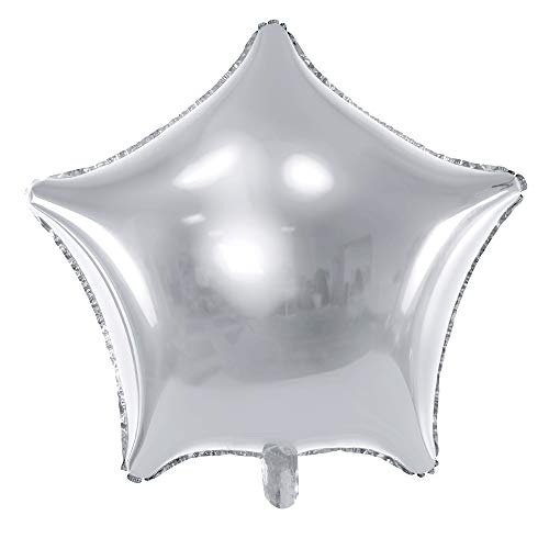 Folienballon Stern, Größe 48 cm, mit selbstschließendem Ventil (Silber) von DekoHaus