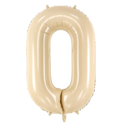 Folienballon Zahl 0 in Beige 72cm Folienballon Zahl 0 in Beige 72cm von DekoHaus