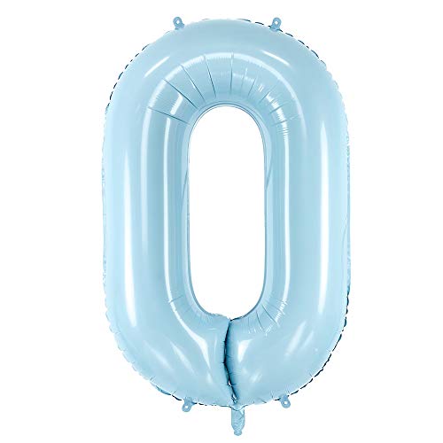 Folienballon Zahl 0 in Blau 86cm Partyzubehör von DekoHaus