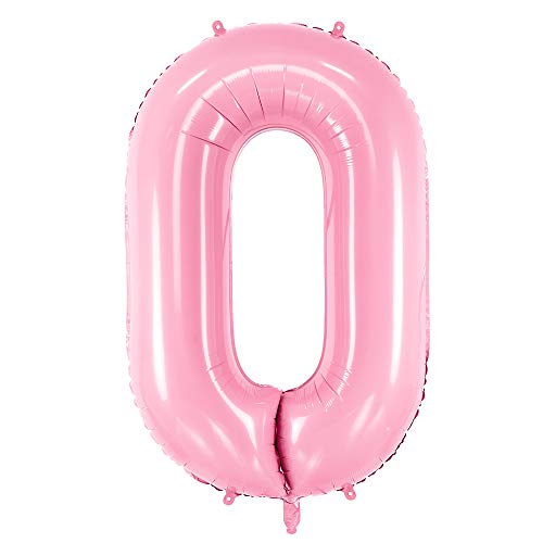 Folienballon Zahl 0 in Rosa 86cm Partyzubehör von DekoHaus