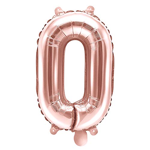 Folienballon Zahl 0 in Roségold 35cm Luftballons Party Deko von DekoHaus