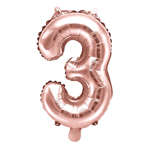 Folienballon Zahl 3 in Roségold 35cm Luftballons Party Deko Folienballon Zahl 3 in Roségold 35cm Luftballons Party Deko von DekoHaus