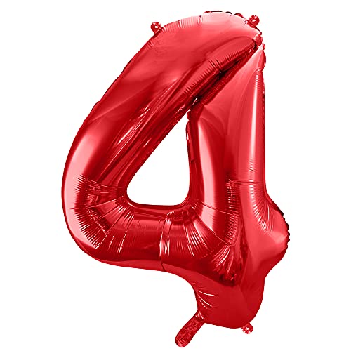 Folienballon Zahl 4 in Rot 86cm Folienballon Zahl 4 in Rot 86cm von DekoHaus