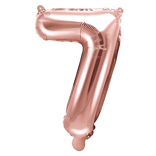 Folienballon Zahl 7 in Roségold 35cm Luftballons Party Deko von DekoHaus