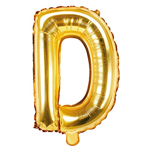 Folienballon Buchstabe D Höhe 35 cm Gold Partyballon von DekoHaus