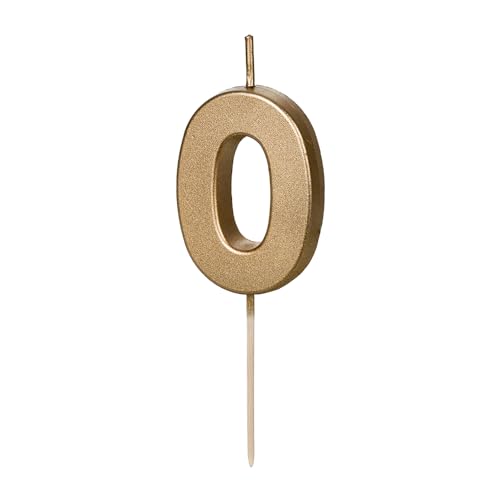 Geburtstagskerze Zahl 0 in Gold 4,5 cm Geburtstagskerze Zahl 0 in Gold 4,5 cm von DekoHaus