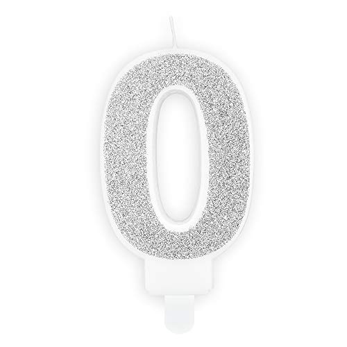 Geburtstagskerze Zahl 0 in Silber 7 cm Tortendekoration Kuchenkerzen Geburtstagskerze Zahl 0 in Silber 7 cm Tortendekoration Kuchenkerzen von DekoHaus