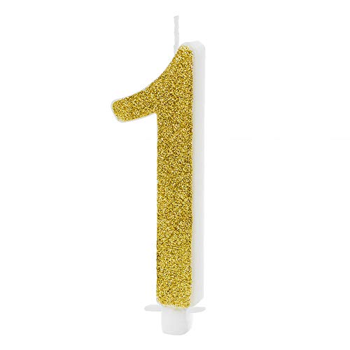 Geburtstagskerze Zahl 1 in Gold Höhe 10cm Kuchenkerze Geburtstagskerze Zahl 1 in Gold Höhe 10cm Kuchenkerze von DekoHaus