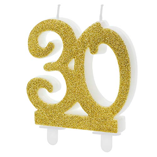 Geburtstagskerze Zahl 30 in Gold Höhe 7,5cm Kuchenkerze Geburtstagskerze Zahl 30 in Gold Höhe 7,5cm Kuchenkerze von DekoHaus