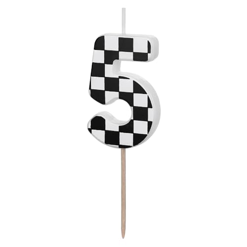 Geburtstagskerze Zahl 5 Weiß-Schwarz 5,5cm Geburtstagskerze Zahl 5 Weiß-Schwarz 5,5cm von DekoHaus