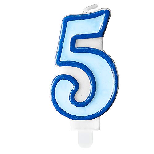 Geburtstagskerze Zahl 5 in Blau 7cm Kuchenkerzen Geburtstagskerze Zahl 5 in Blau 7cm Kuchenkerzen von DekoHaus