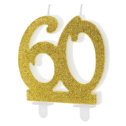 Geburtstagskerze Zahl 60 in Gold Höhe 7,5cm Kuchenkerze Geburtstagskerze Zahl 60 in Gold Höhe 7,5cm Kuchenkerze von DekoHaus