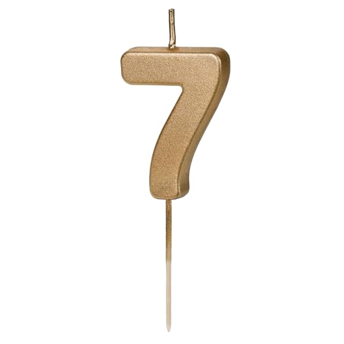 Geburtstagskerze Zahl 7 in Gold 4,5 cm Geburtstagskerze Zahl 7 in Gold 4,5 cm von DekoHaus