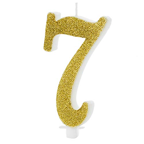 Geburtstagskerze Zahl 7 in Gold Höhe 10cm Kuchenkerze Geburtstagskerze Zahl 7 in Gold Höhe 10cm Kuchenkerze von DekoHaus