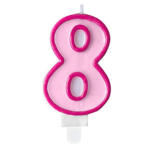 Geburtstagskerze Zahl 8 in Rosa 7cm Kuchenkerzen Geburtstagskerze Zahl 8 in Rosa 7cm Kuchenkerzen von DekoHaus