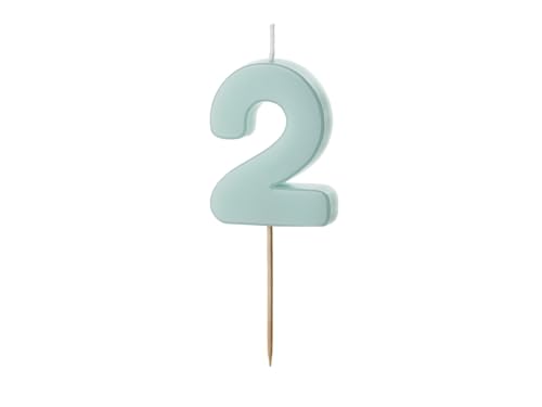 Geburtstagskerze Ziffer 2, hellblau, 5.5 cm Geburtstagskerze Ziffer 2, hellblau, 5.5 cm von DekoHaus