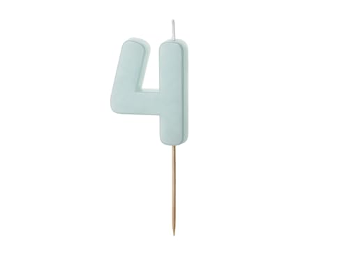 Geburtstagskerze Ziffer 4, hellblau, 5.5 cm Geburtstagskerze Ziffer 4, hellblau, 5.5 cm von DekoHaus