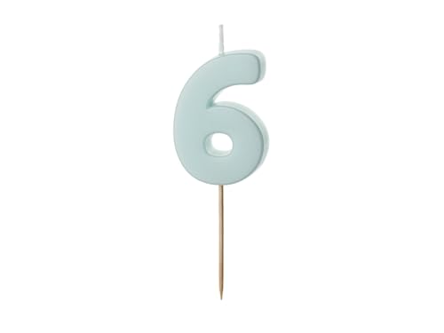 Geburtstagskerze Ziffer 6, hellblau, 5.5 cm Geburtstagskerze Ziffer 6, hellblau, 5.5 cm von DekoHaus