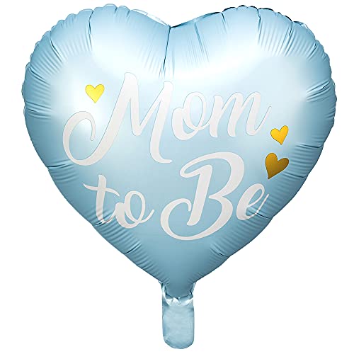 Glänzender Folienballon Herz in Blau mit Aufschrift Mom To Be 35cm Glänzender Folienballon Herz in Blau mit Aufschrift Mom To Be 35cm von DekoHaus