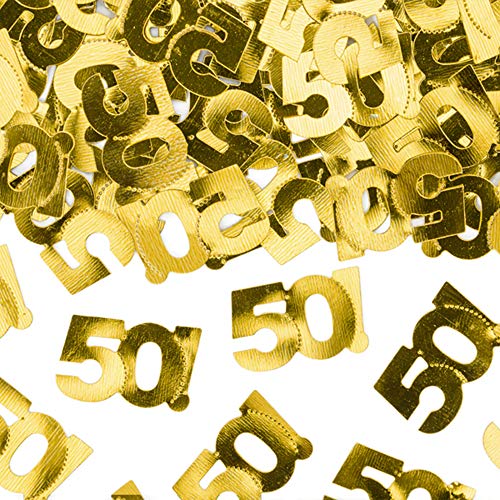 Konfetti Zahlen 50 in Gold 15g Tischdekoration von DekoHaus